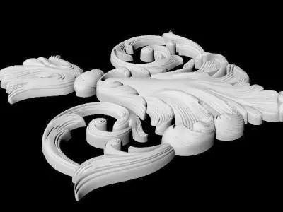 Central decor ornament for furniture 3D model 786