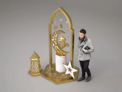 Ramadan and Eid decoration 3D model