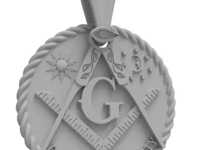 Freemasonry symbol pendant 3D print model