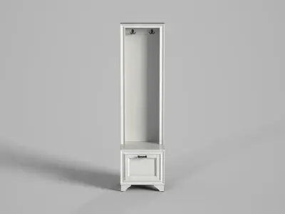 Belden hall tree bench white painted Low-poly 3D model