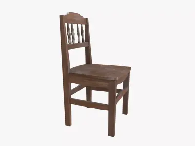 Old wooden chair 3D model