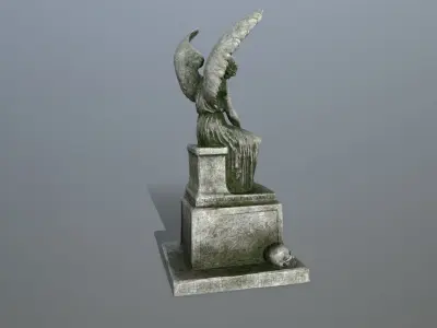 statue 3 of angel Low-poly 3D model