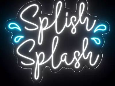 Splish Splash Neon Sign 3D model