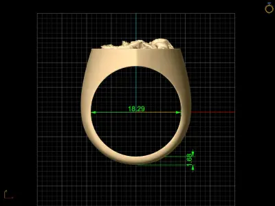 EPIC ring silver gold sterling printable jewelry 3D model 3D print model