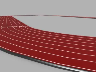 Oval track Low-poly 3D model