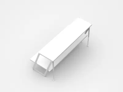 Industrial Double Inclined Shelf 3D model