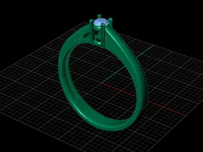 STL 3DM Print Ready Women Diamond Ring Lightweight Printable  3D print model 97