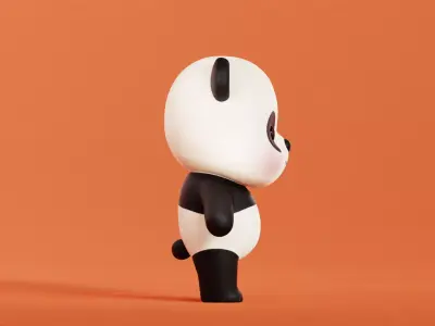 Cartoon Panda Character Chibi Kawaii Low-poly 3D model