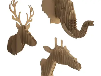 Cardboard Animals Sculpture 3D model