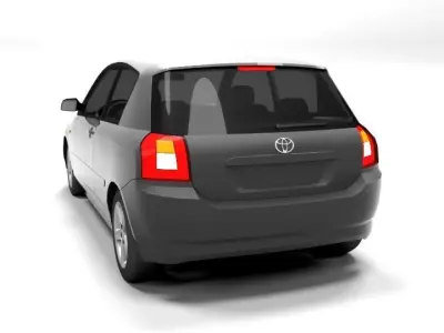 TOYOTA COROLLA 2002 3DR LOWPOLY Low-poly 3D model