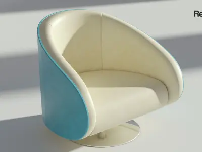 Leather Rotating Armchair 3D model