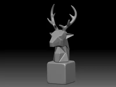 Deer head statue 3D print model