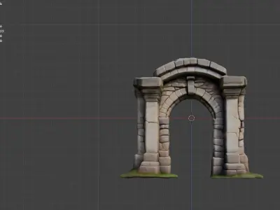 Stone Pillar Archway 2 Free low-poly 3D model