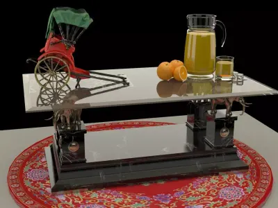  Chinese rickshaw   3D model