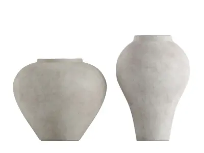 Round Concrete Vase 3D model