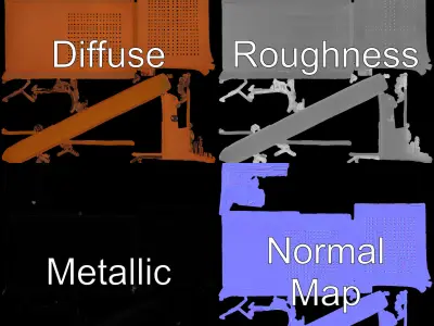 Rustic Metal Wall Panel Model Pack Low-poly 3D model