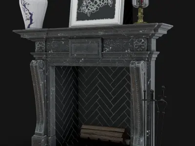 Fireplace 05 Low-poly 3D model