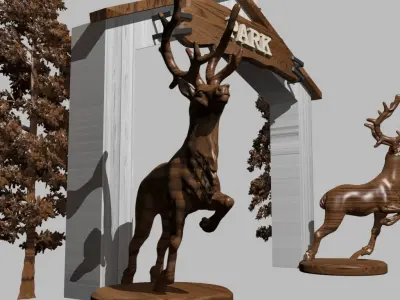 entrance to the park Free 3D model