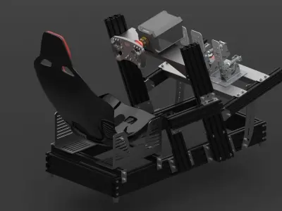 Sim Racing Cockpit 3D model