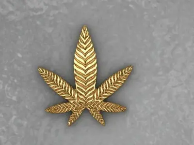 marijuana gold leaf 3D print model