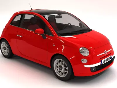 Fiat 500 3D model by Prestations3d