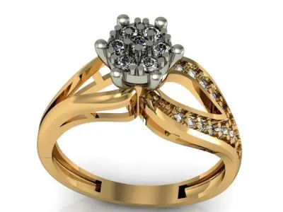 daimond ring 3D print model shop
