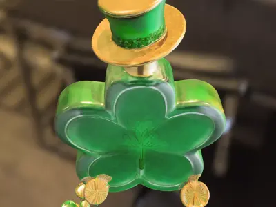 Shamrock Potion Bottle Low-poly 3D model