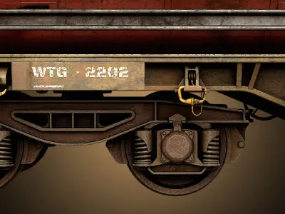 Old Wagon 3D Model Low-poly 3D model