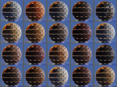 20 Wooden 3D Panel Materials - 05 - PBR - 4K - Seamless Low-poly 3D model