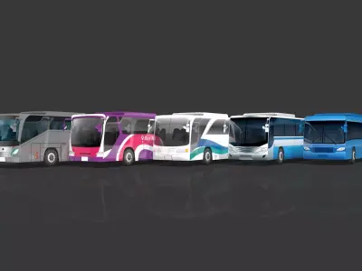 Lowpoly Bus - Buses Low-poly 3D model