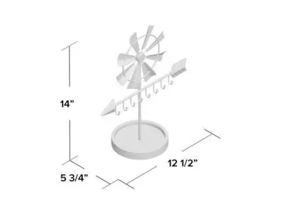 Gold Lucas Windmill Sculpture 3D model
