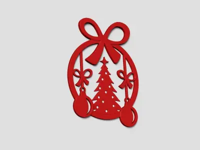 Christmas Garland Panel A03 - Door Wall Decoration 3D print model