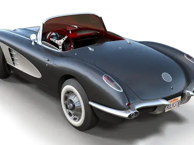 Classic sport car PBR Low-poly 3D model