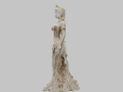 Rococo Figure Vintage Victorian Figurine Porcelain Low-poly 3D model