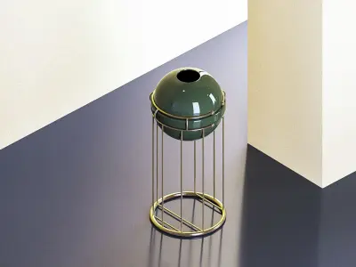 Yellow Metal Detailed Vases  - Giorgio Morandi Set 3D model