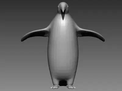 Penguin base mesh for Zbrush 3D model