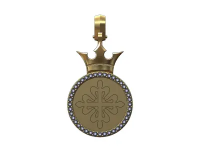 Diamond simple crown PP logo pendant 3D print model