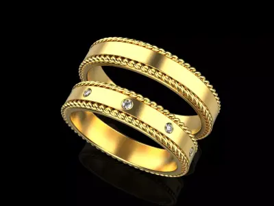 Wedding ring model 935 3D print model