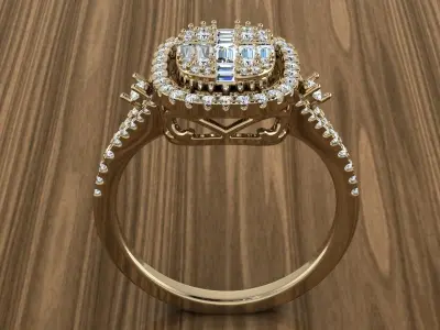 Diamond Jewelry Ring 3D print model