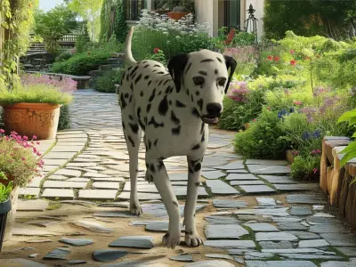 Dalmatian Dog Low-poly 3D model buy