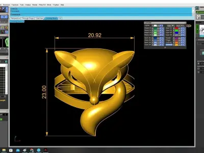 Luxury Sculpted Fox Head Ring for Women 3682 3D print model