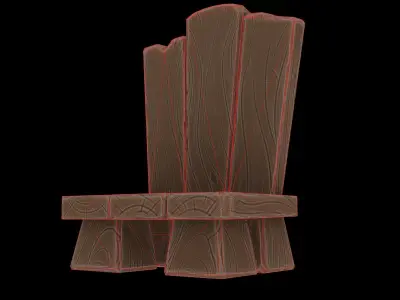 Chair low-poly 3D model PBR Game ready For Unreal Engine Low-poly 3D model