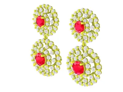 5841 luxury diamond earrings 3D print model