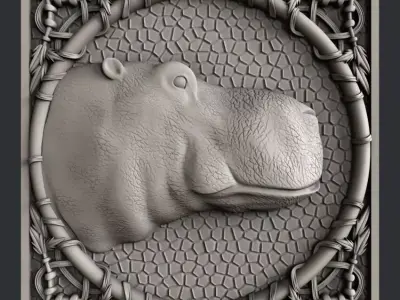 3d STL models for CNC hipopotam 3D model