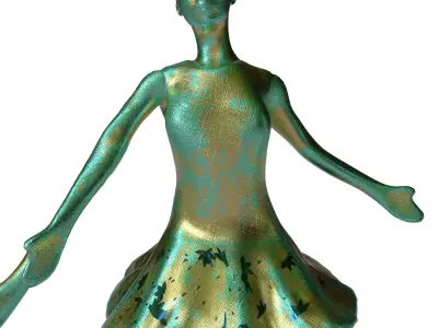 Statue of dancers Low-poly 3D model