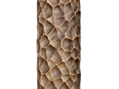 Bronze Metal Tall Oriental Nightstand Art Deco Table Lamp 3D model