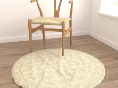 Round Rug Set 169 3D model