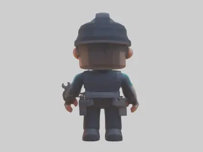 Voxel Engineer 1 Low-poly 3D model