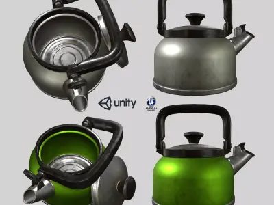 Whistling Kettle for game Unreal Engine and Unity Low-poly 3D model