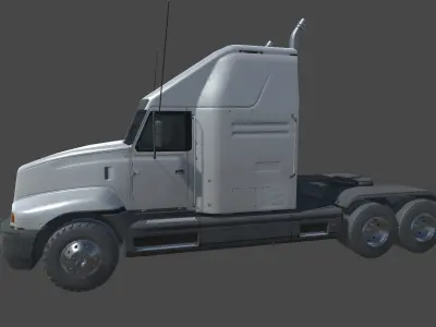 Semi Truck Low-poly 3D model